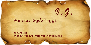 Veress Györgyi névjegykártya